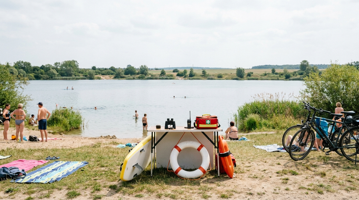 Am Hufeisensee in Halle sorgen erstmals Rettungsschwimmer der DRK-Wasserwacht an Wochenenden für mehr Sicherheit. Der zunächst saisonale Einsatz wird durch Spenden finanziert.