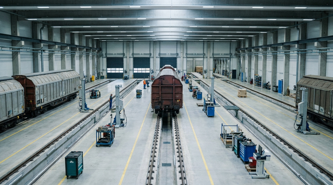Instandhaltungswerk für Güterwagen in Großräschen in der Lausitz