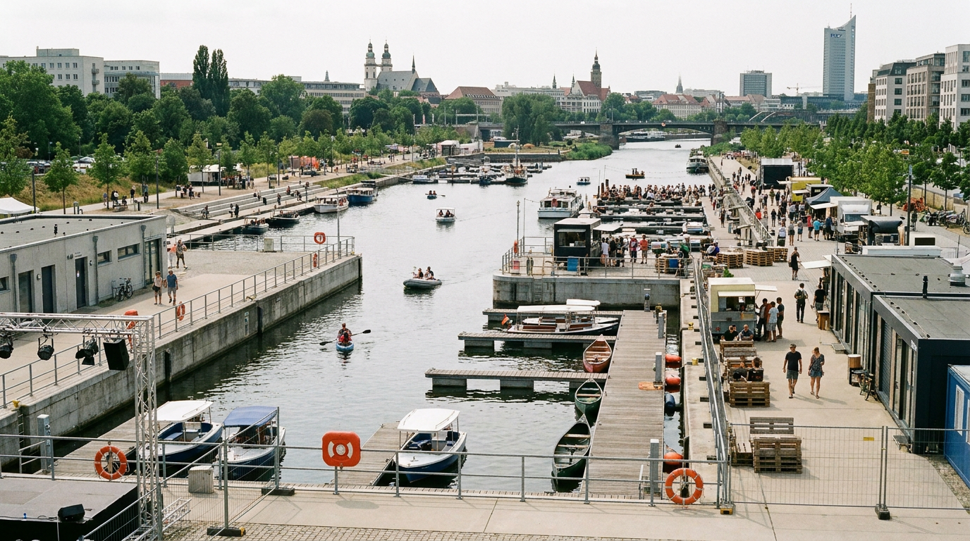Erstes Hafenfest am neuen Stadthafen Leipzig