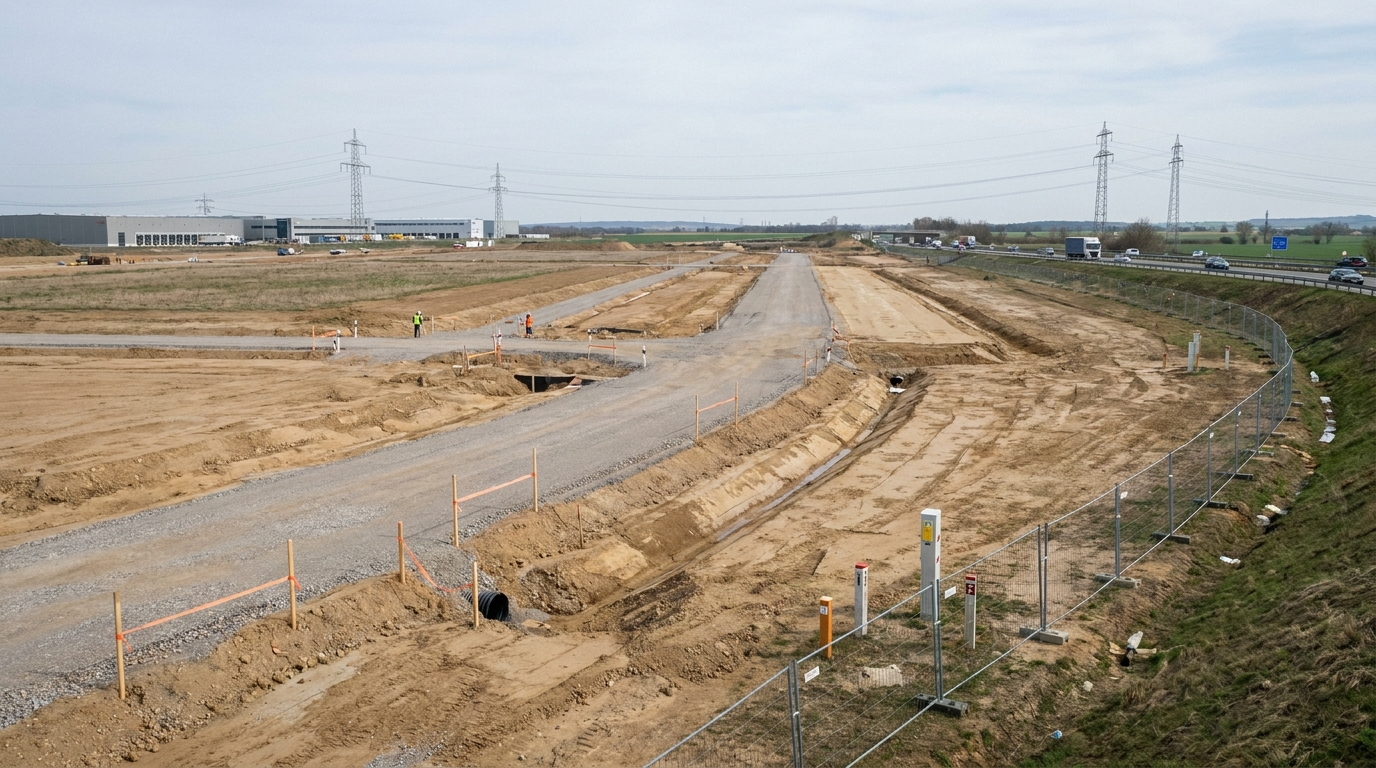 Geplante Fläche für das neue Industriegebiet bei Zorbau und Lützen