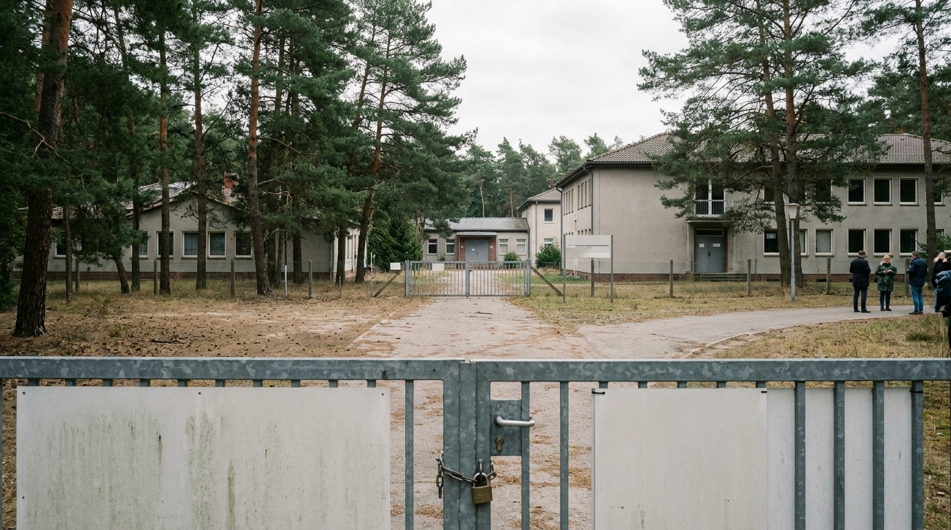 Geschlossenes Gebäude einer früheren Jugendhilfeeinrichtung in Brandenburg