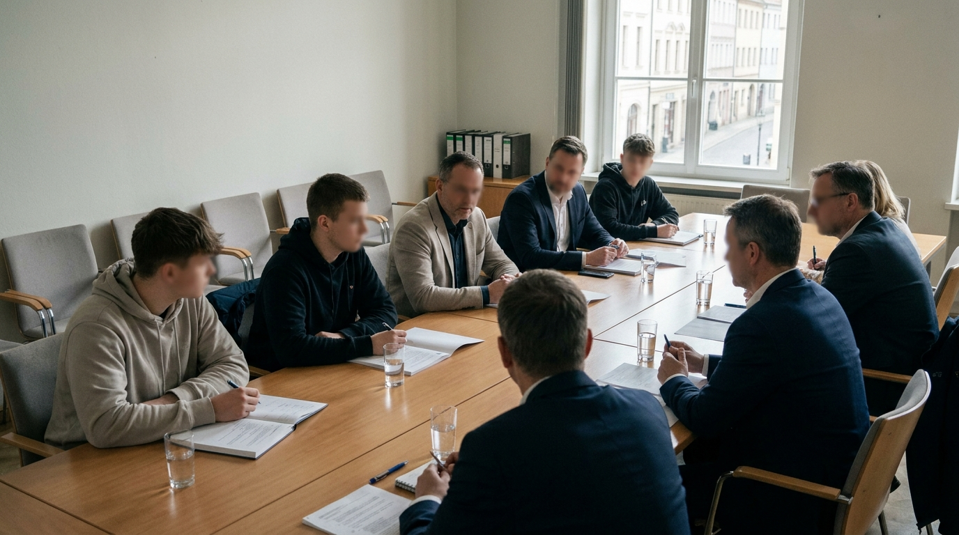 Gemeinsames Gespräch nach dem Vorfall beim Abiturball im L2 Club Görlitz